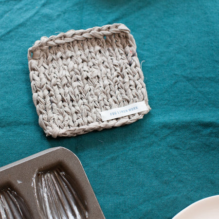 Carré tricoté en lin Fog linen