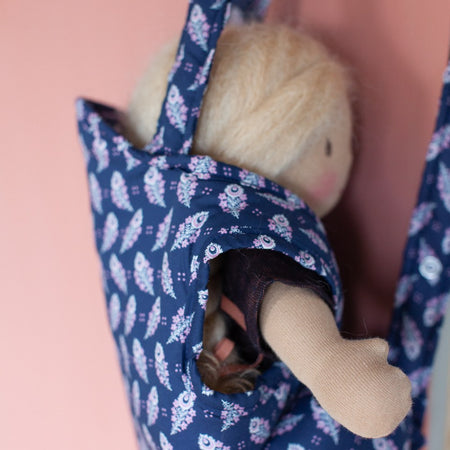 Porte-bébé en Liberty bleu