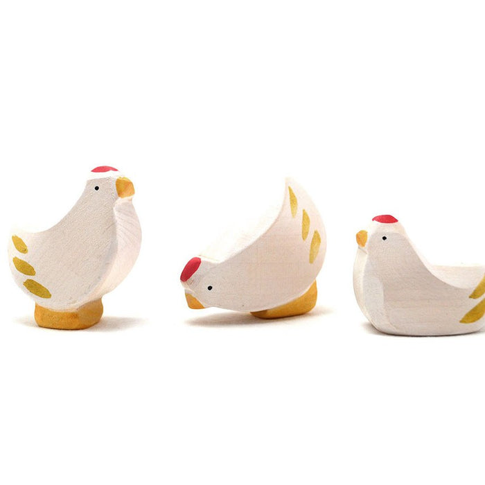 Poules en bois