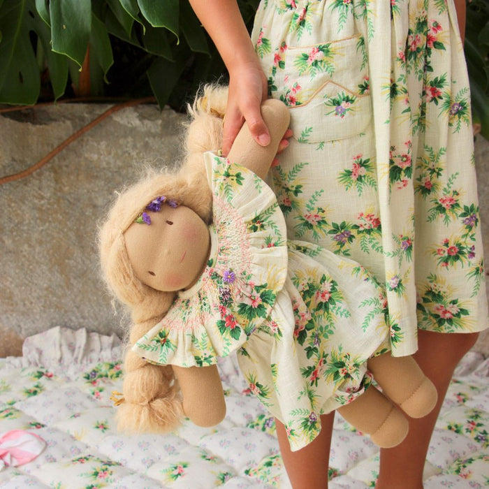 Robe poupée Bonjour fleurs tropicales