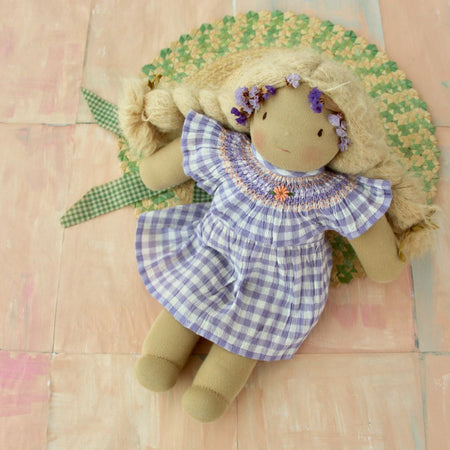 Robe poupée Bonjour crepe vichy violet