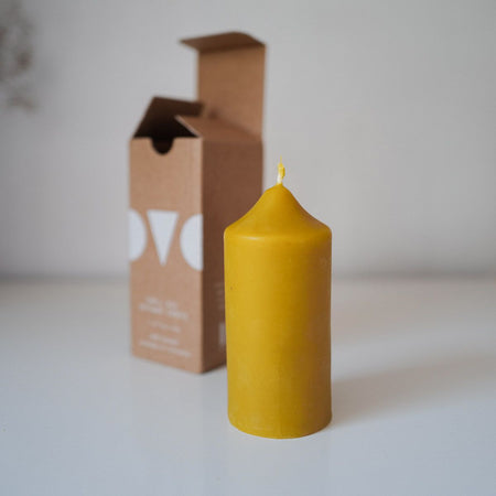 Grande bougie en cire d'abeille Ovothings
