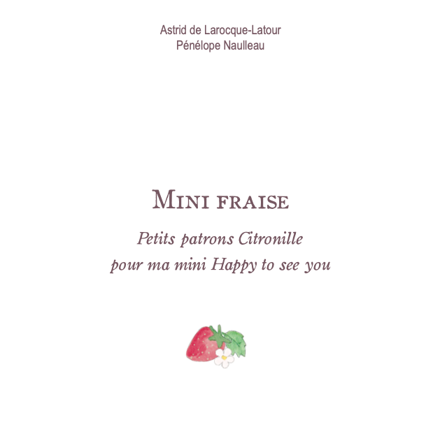 E-Livret Patrons fraise pour mini poupée Happy to see you version ebook