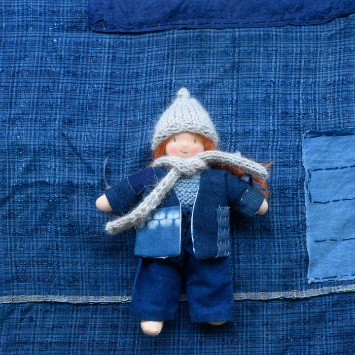 Collection 20 ans- Mini boros tissus japonais anciens -cheveux carotte