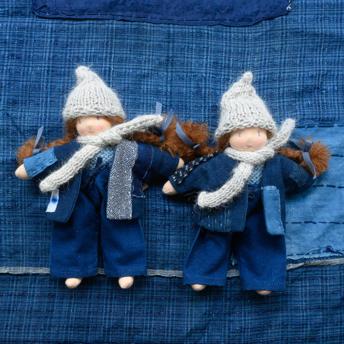 Collection 20 ans- Mini boros tissus japonais anciens- cheveux châtains