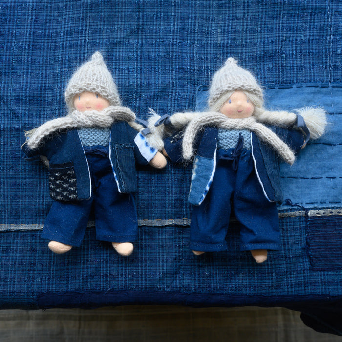 Collection 20 ans- Mini boros tissus japonais anciens- cheveux blancs