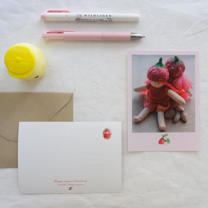 Carte postale fraises jumelles
