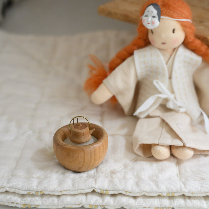 Mini bouilloire et foyer en bois japonais