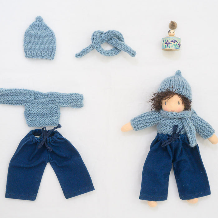 Set écharpe et bonnet mini indigo