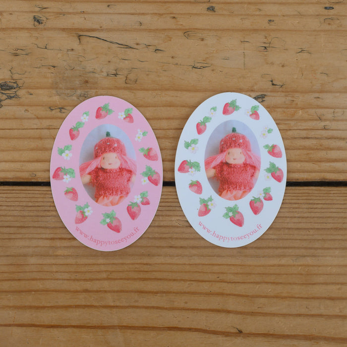 Stickers médaillon fraise
